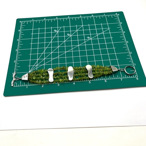 DTR JAY KING 925 Silver Vintage Peridot Multi-Strand Chain Bracelet size 7.5 - Picture 10 of 11